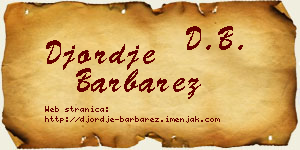 Đorđe Barbarez vizit kartica